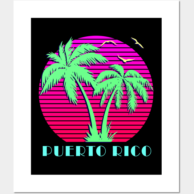 Puerto Rico Palm Trees Sunset Wall Art by Nerd_art